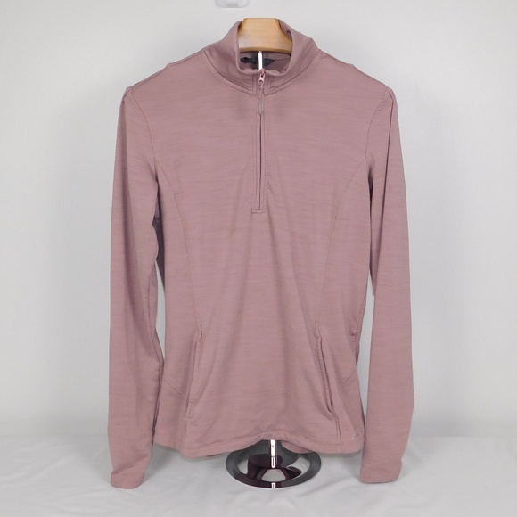 Eddie Bauer 1/4 Zip Pullover | Size M | Mauve Pink | Lightweight Long Sleeve Top - Picture 2 of 5